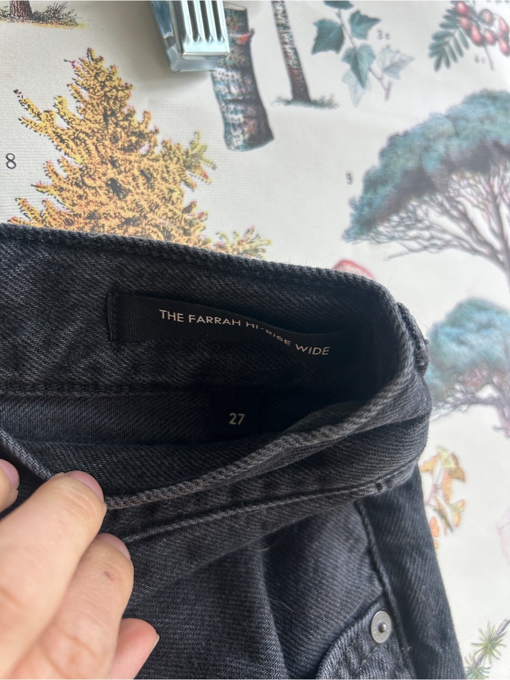 Denim Forum The Farrah Hi-Rise Wide Jeans Black 27 - Picture 6 of 6